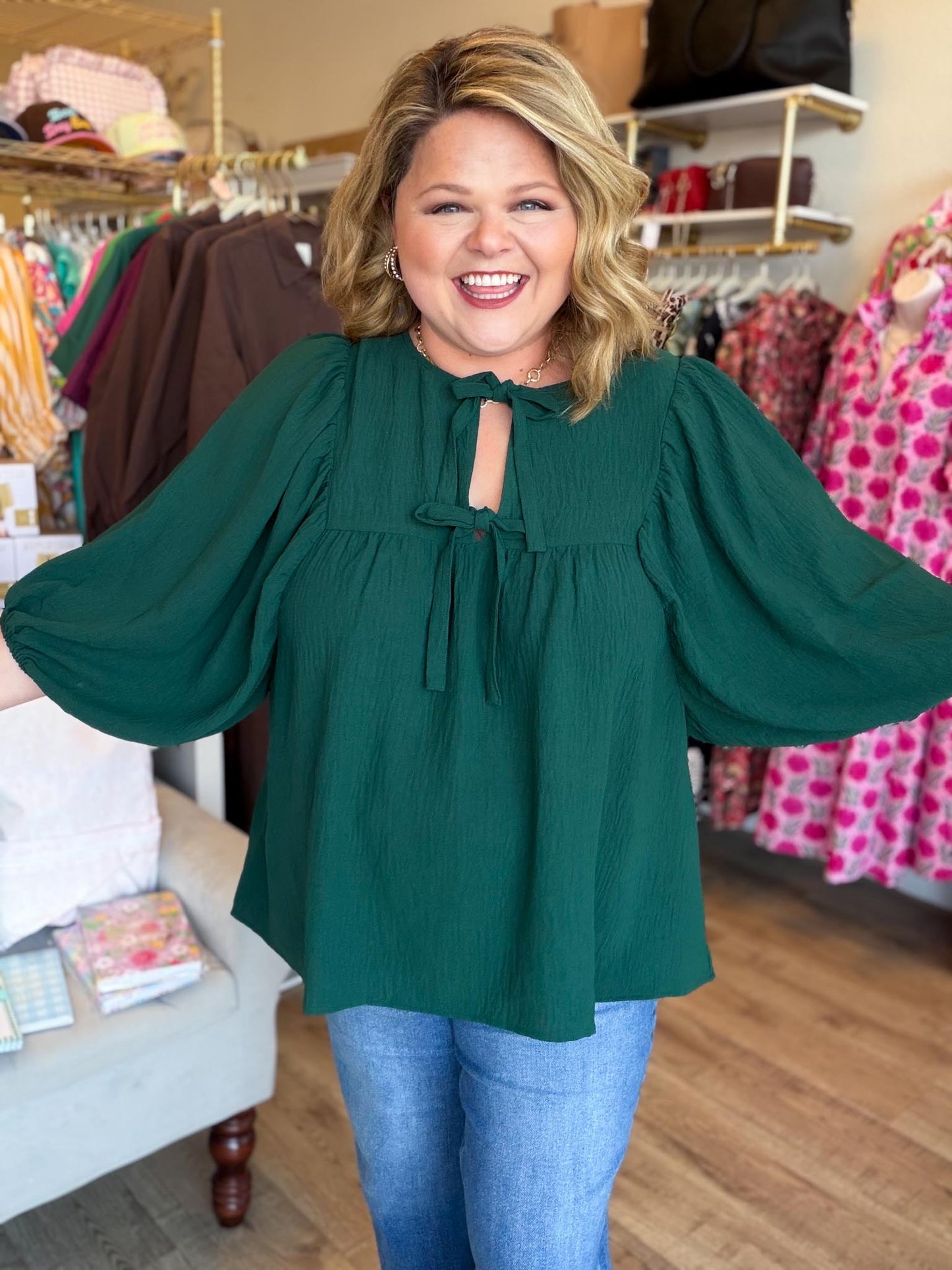 Dusk to Dark Plus-Size Green Top