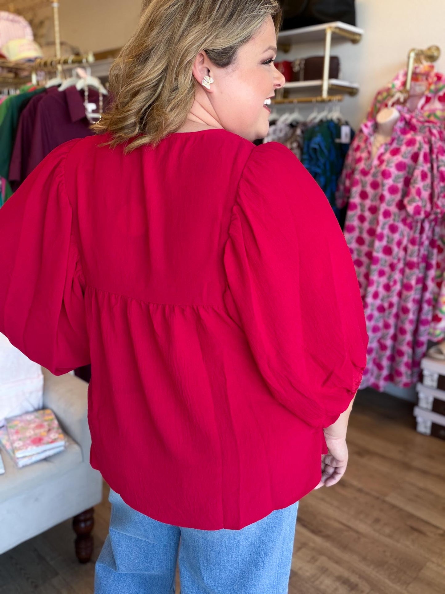 Dusk to Dark Plus-Size Red Top