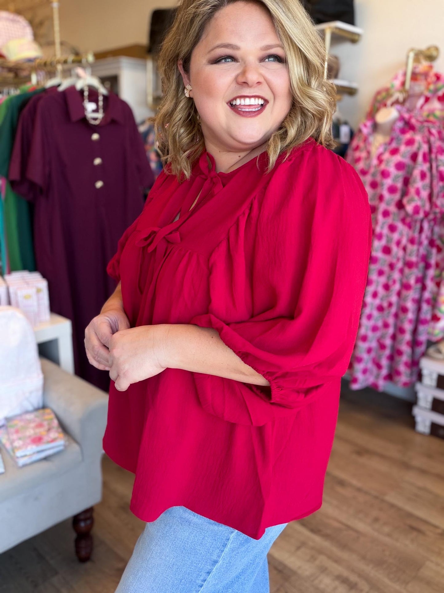 Dusk to Dark Plus-Size Red Top
