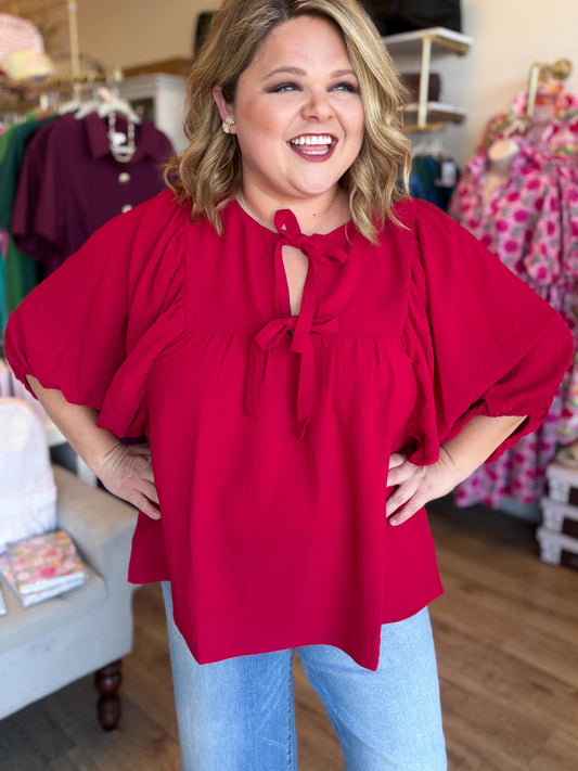 Dusk to Dark Plus-Size Red Top