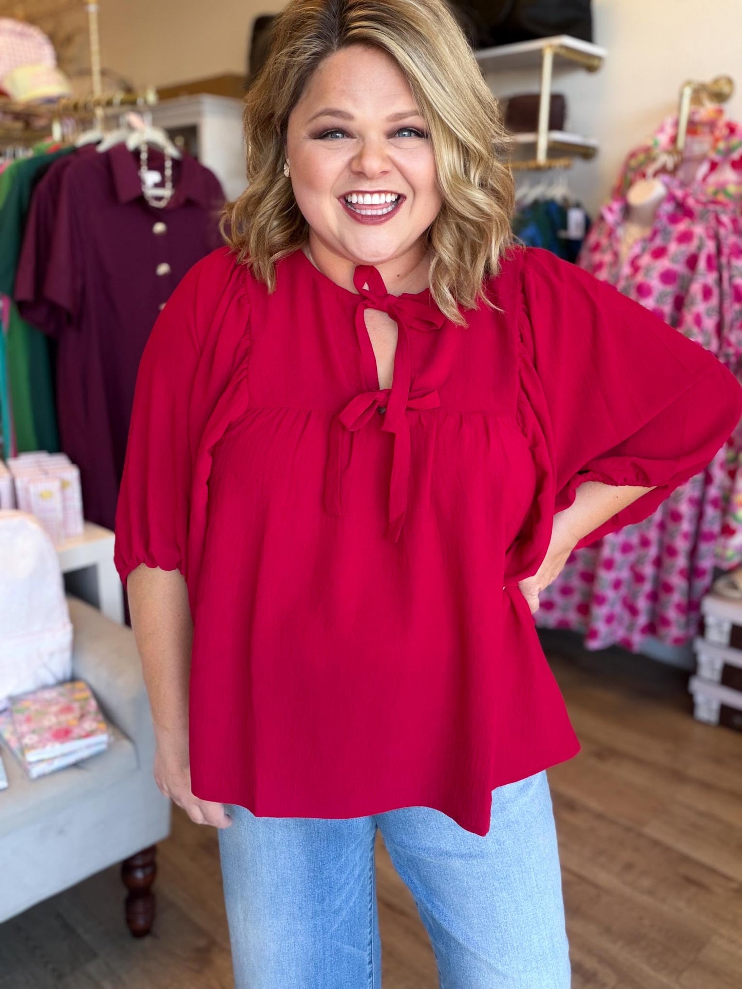 Dusk to Dark Plus-Size Red Top