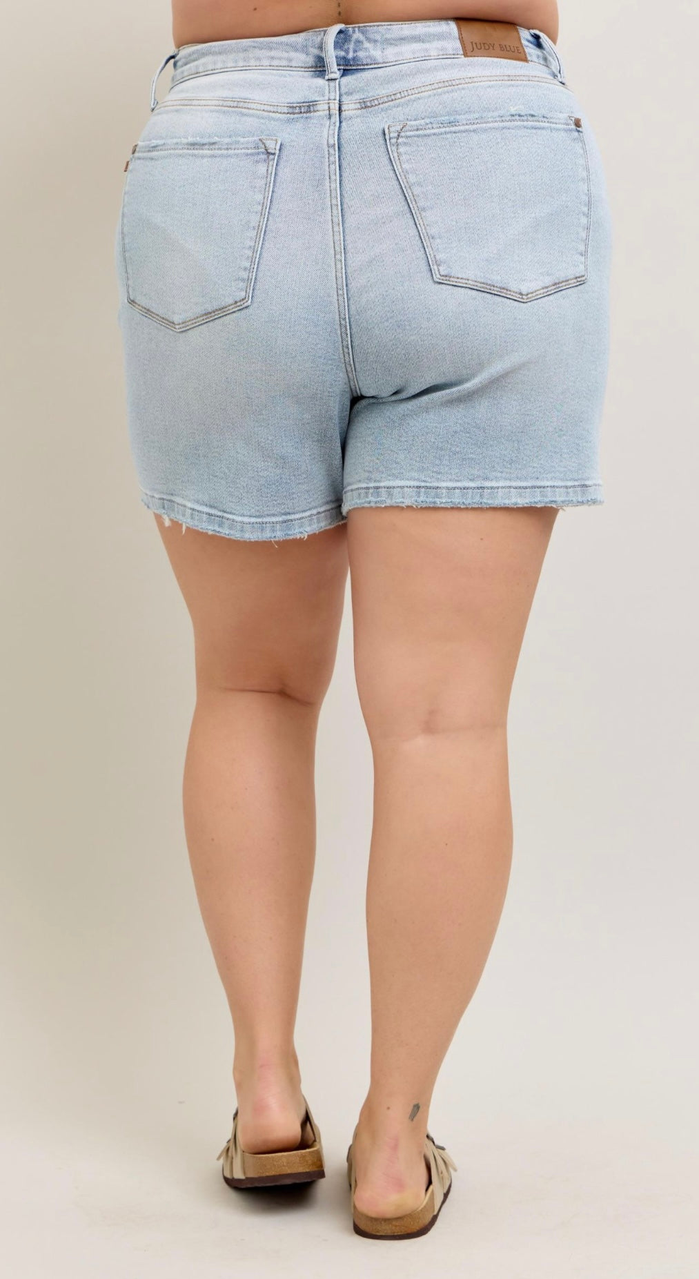 Plus-Size Judy Blue High Rise Rigid Front Tummy Control Light Wash Magic Short