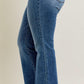 Plus-Size Judy Blue Mid-Rise Vintage Wash Fray Hem Flare Jeans