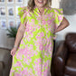 Easter Morning Curvy Green Floral Midi Dress