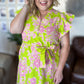 Easter Morning Curvy Green Floral Midi Dress