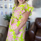 Easter Morning Curvy Green Floral Midi Dress
