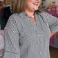 Ebony Check Curvy Black & White Gingham Top