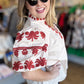 Eccentric Embroidery Curvy Ecru Top