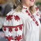 Eccentric Embroidery Curvy Ecru Top