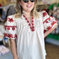 Eccentric Embroidery Curvy Ecru Top