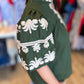 Eccentric Embroidery Curvy Olive Green Top