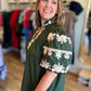 Eccentric Embroidery Curvy Olive Green Top