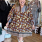 Eclectic Autumn Curvy Sepia Mini Dress