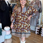 Eclectic Autumn Curvy Sepia Mini Dress