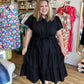 Effortlessly Invited Plus-Size Black Midi Dress
