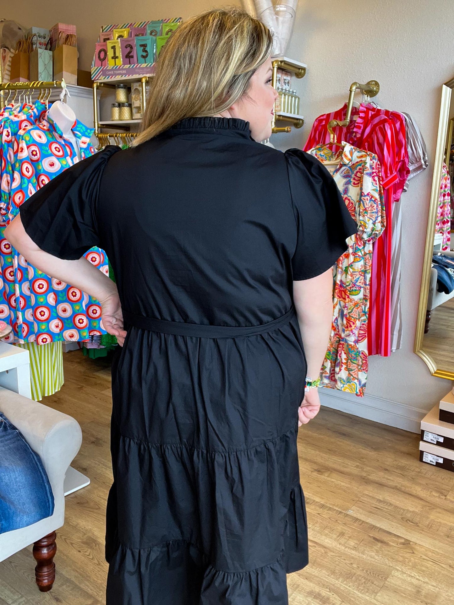 Effortlessly Invited Plus-Size Black Midi Dress