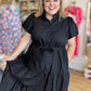 Effortlessly Invited Plus-Size Black Midi Dress