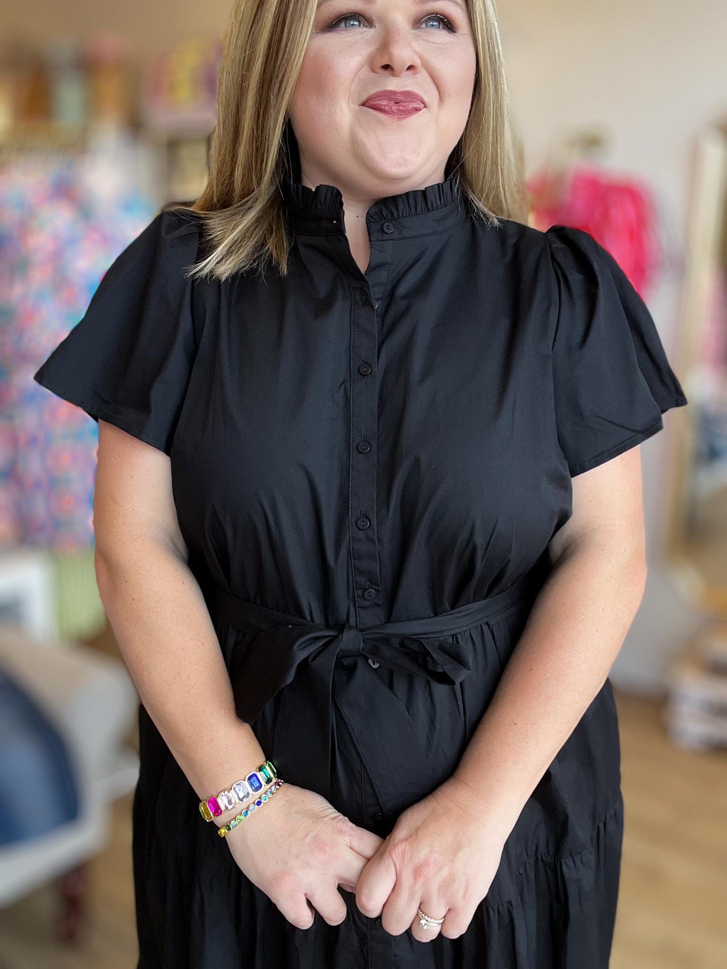 Effortlessly Invited Plus-Size Black Midi Dress