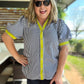 Electric Edge Curvy Navy Stripe Top