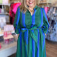 Emeralds & Sapphires Plus-Size Stripe Midi Dress