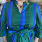 Emeralds & Sapphires Plus-Size Stripe Midi Dress