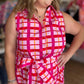 Endless Summer Plus-Size Checkered Maxi Dress