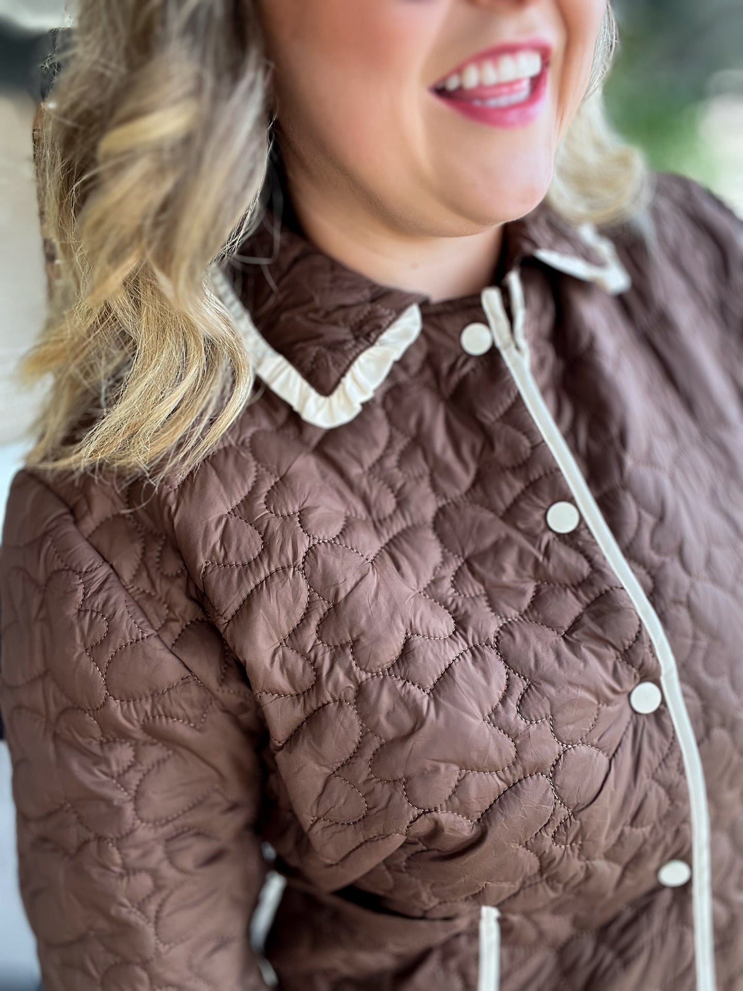 Espresso Martini Curvy Cropped Quilted Jacket