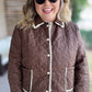 Espresso Martini Curvy Cropped Quilted Jacket