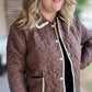 Espresso Martini Curvy Cropped Quilted Jacket