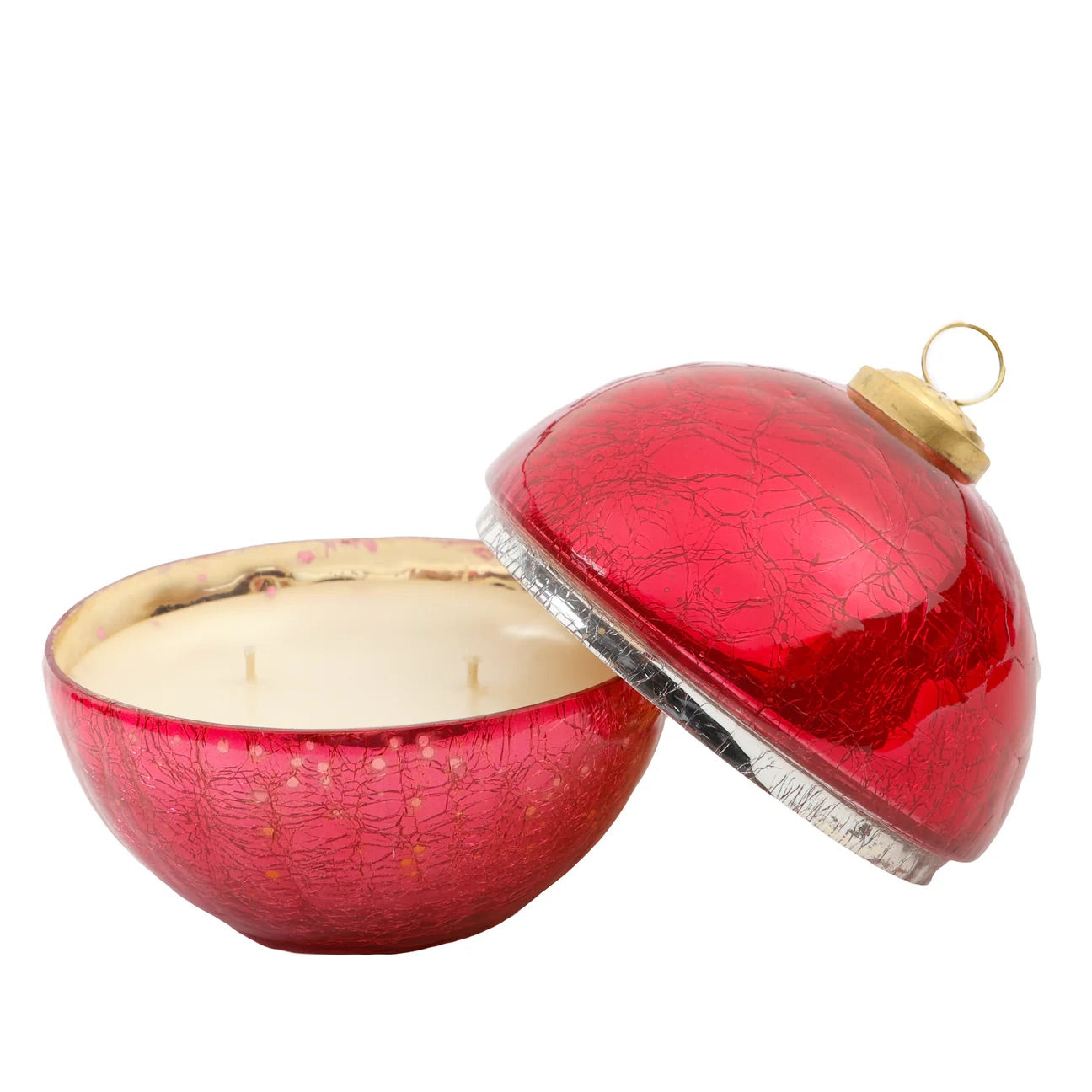 "Berries & Basalm" Pink Glass Ornament Candle