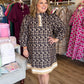 Fall Fierce Plus-Size Leopard Dress With Contrast Trim