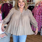 Fall's Favorite Curvy Mushroom Smocked Top