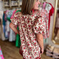 Falling for Florals Rust Contrast Trim Dress