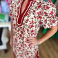 Falling for Florals Rust Contrast Trim Dress