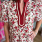 Falling for Florals Rust Contrast Trim Dress