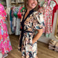 Fanciful Florals Navy Puff Sleeve Dress