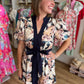 Fanciful Florals Navy Puff Sleeve Dress