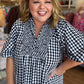 Farmhouse Check Curvy Black Gingham Midi Dress