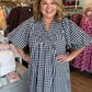 Farmhouse Check Curvy Black Gingham Midi Dress