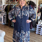 Feather & Finch Curvy Navy Abstract Midi Dress