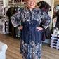Feather & Finch Curvy Navy Abstract Midi Dress