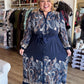 Feather & Finch Curvy Navy Abstract Midi Dress