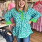 Fierce & Flirty Curvy Green Leopard Top