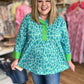 Fierce & Flirty Curvy Green Leopard Top