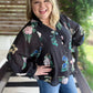 Flamenco Flair Curvy Black Floral Top