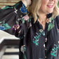Flamenco Flair Curvy Black Floral Top