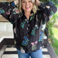 Flamenco Flair Curvy Black Floral Top