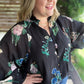 Flamenco Flair Curvy Black Floral Top