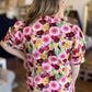 Floral Femininity Curvy Multicolor Floral Blouse
