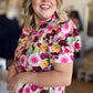Floral Femininity Curvy Multicolor Floral Blouse